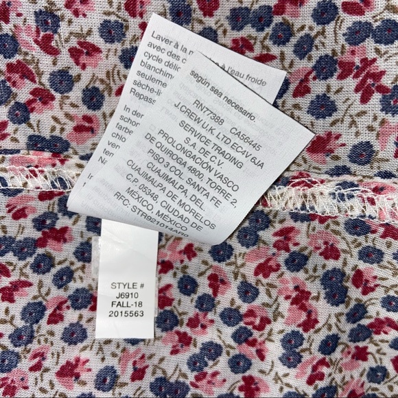 J Crew Mini Floral Print Ruffle Top Cottagecore - Picture 12 of 13
